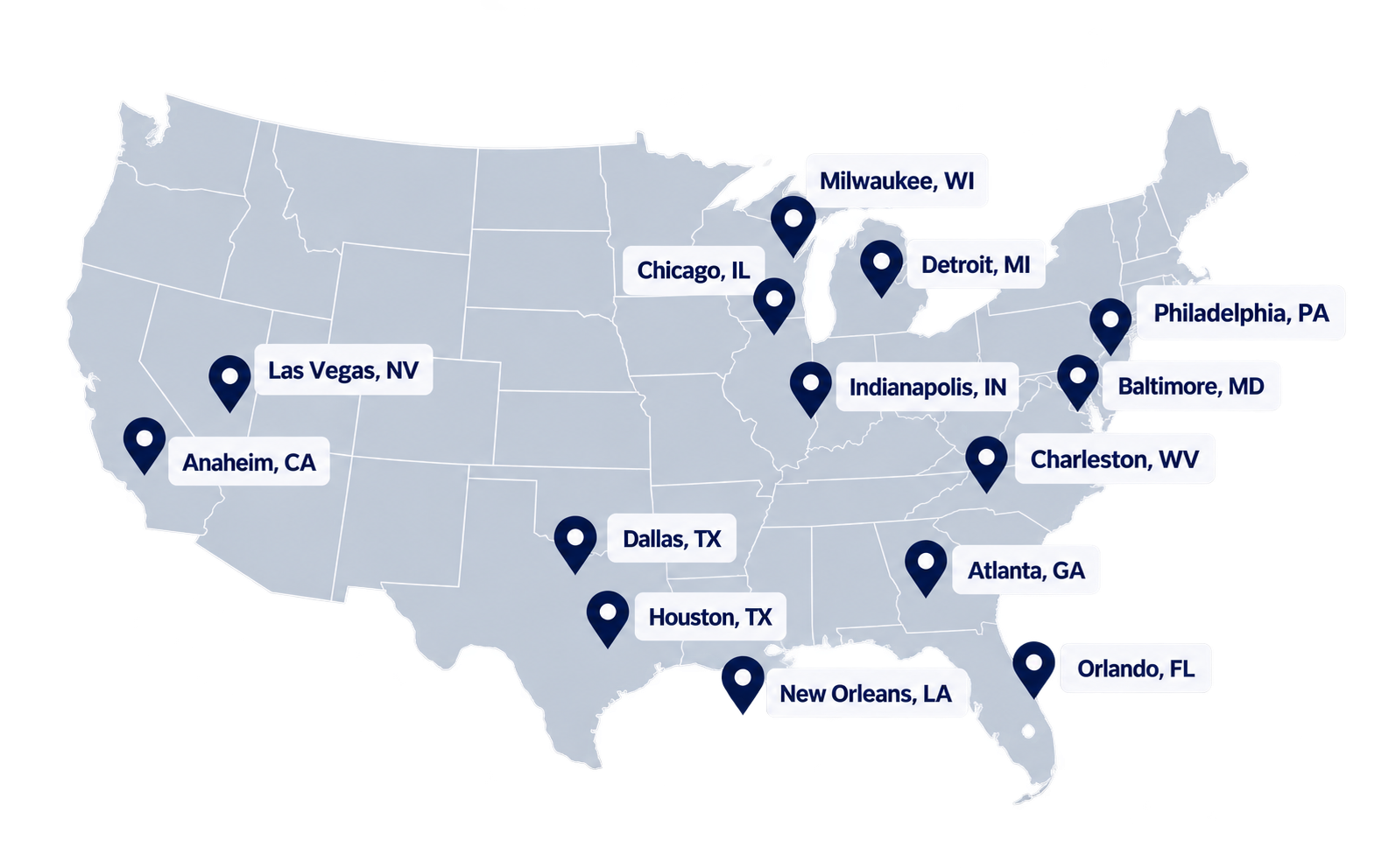 U.S. trade show experience map